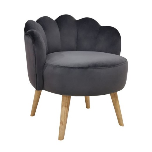 ΣΚΑΜΠΟ ΜΕ ΠΛΑΤΗ ELISE HM8628.01 ΑΠΟ ΓΚΡΙ ΒΕΛΟΥΔΟ 55x52x60Υ εκ.