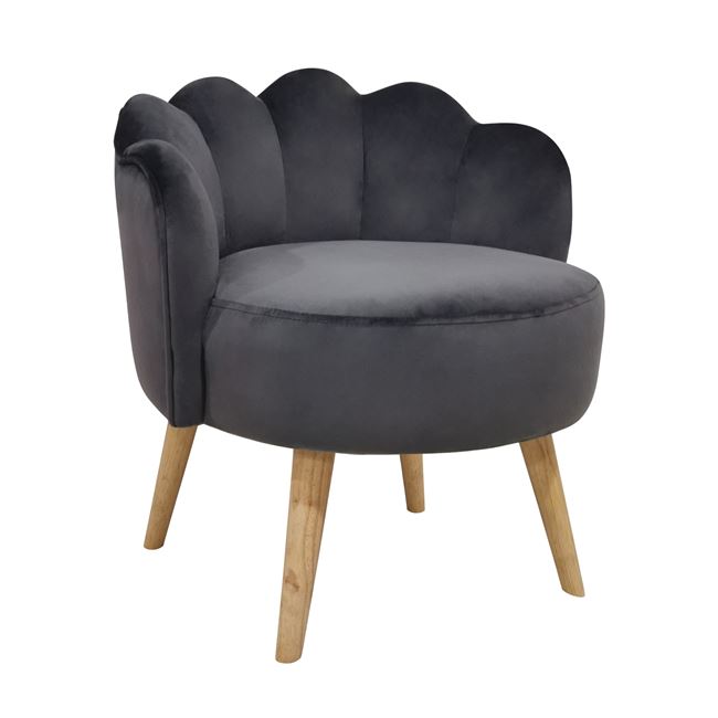 ΣΚΑΜΠΟ ΜΕ ΠΛΑΤΗ ELISE HM8628.01 ΑΠΟ ΓΚΡΙ ΒΕΛΟΥΔΟ 55x52x60Υ εκ.