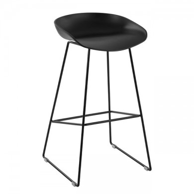 ΣΚΑΜΠΟ ΜΕΤΑΛΛΙΚΟ NAILA HM8450.02 ΜΕ ΚΑΘΙΣΜΑ PP ΜΑΥΡΟ 47x47x83 εκ.