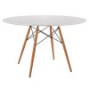 ΤΡΑΠΕΖΙ MINIMAL ΣΤΡΟΓΓΥΛΟ HM8454.01 MDF ΣΕ ΛΕΥΚΟ-ΠΟΔΙΑ ΟΞΙΑΣ ΣΕ ΦΥΣΙΚΟ Φ120Χ75Υεκ.
