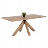 ΤΡΑΠΕΖΙ PAOLO HM9853 MDF ΜΕ ΚΑΠΛΑΜΑ ΦΡΑΞΙΝΟΥ-ΠΟΔΙΑ RUBBERWOOD-ΦΥΣΙΚΟ 180x90x75Yεκ