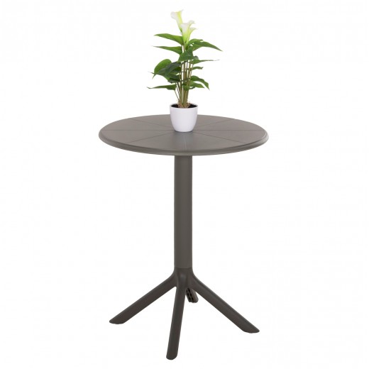 ΤΡΑΠΕΖΙ ΠΟΛΥΠΡΟΠΥΛΕΝΙΟΥ ΣΤΡΟΓΓΥΛΟ TERRIN HM6124.15 OLIVE GREEN Φ60x75Υεκ.