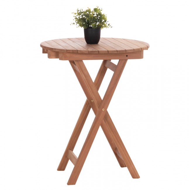 ΤΡΑΠΕΖΙ ΣΚΗΝΟΘΕΤΗ ΣΤΡΟΓΓΥΛΟ HEIDEL HM18120 ΞΥΛΟ TEAK--ΦΥΣΙΚΟ Φ60x75Υεκ.