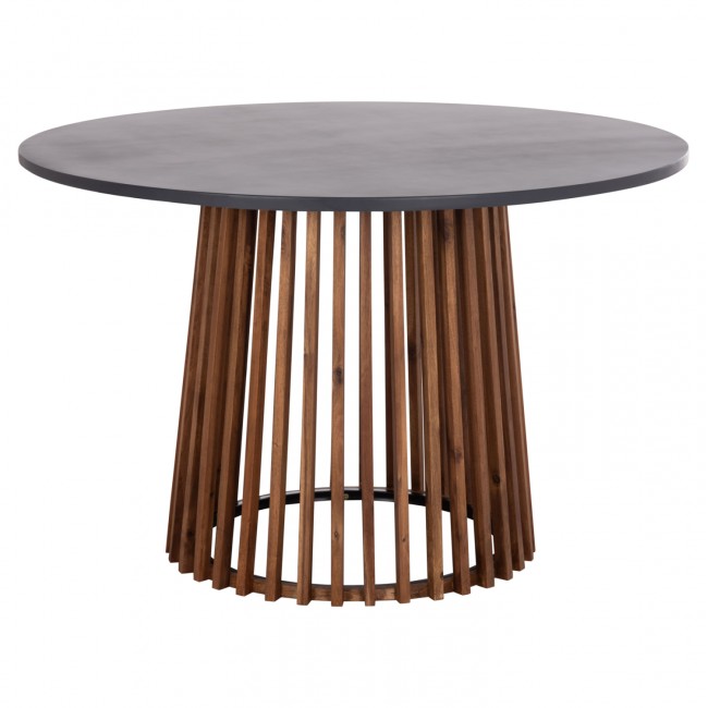 ΤΡΑΠΕΖΙ ΣΤΡΟΓΓΥΛΟ ΕΞ.ΧΩΡΟΥ CRISTOBAL HM6235 ΞΥΛΟ ΑΚΑΚΙΑΣ-CEMENT TOP Φ120x77Υεκ