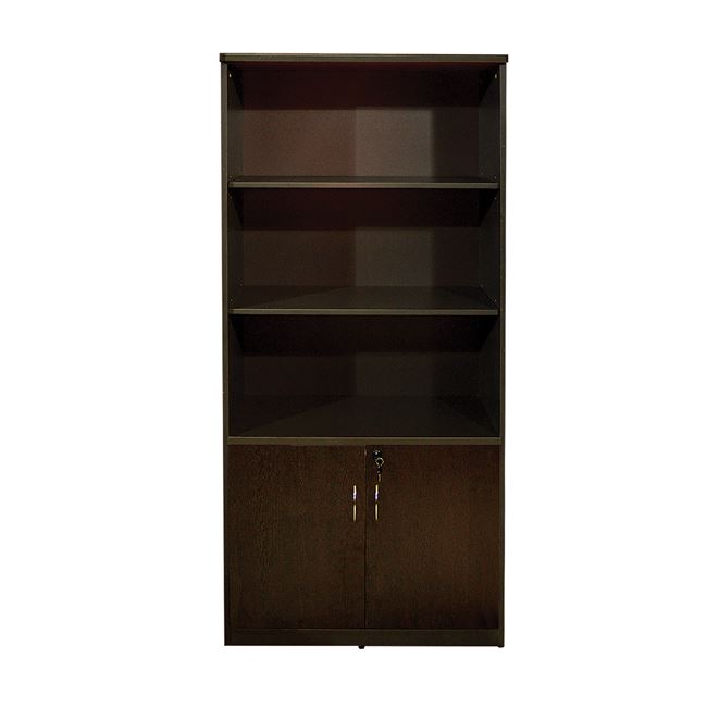 ΒΙΒΛΙΟΘΗΚΗ ΓΡΑΦΕΙΟΥ ΕΠΑΓΓΕΛΜΑΤΙΚΗ CAITLYN 80Χ40Χ180Υεκ.HM2014.02 WENGE ΜΕ 2 ΠΟΡΤΕΣ