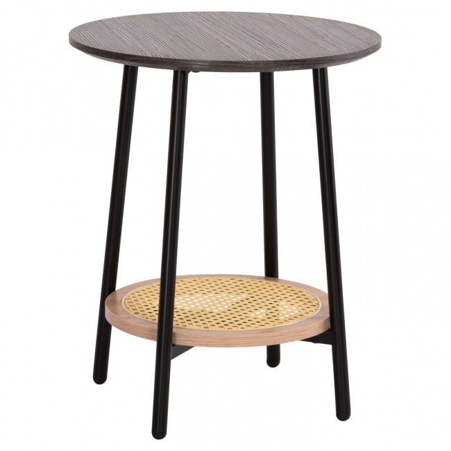 ΒΟΗΘΗΤΙΚΟ ΤΡΑΠΕΖAKI SEWELL HM18034 MDF ΣΕ ZEBRANO-ΜΕΤΑΛΛΙΚΑ ΠΟΔΙΑ-WICKER Φ45x55Υεκ