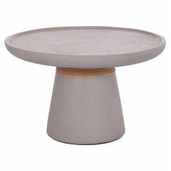 ΒΟΗΘΗΤΙΚΟ ΤΡΑΠΕΖΙ TRED HM18168.03 FIBER CEMENT ΓΚΡΙ-ΦΥΣΙΚΟ RATTAN--Φ49x30Υεκ.