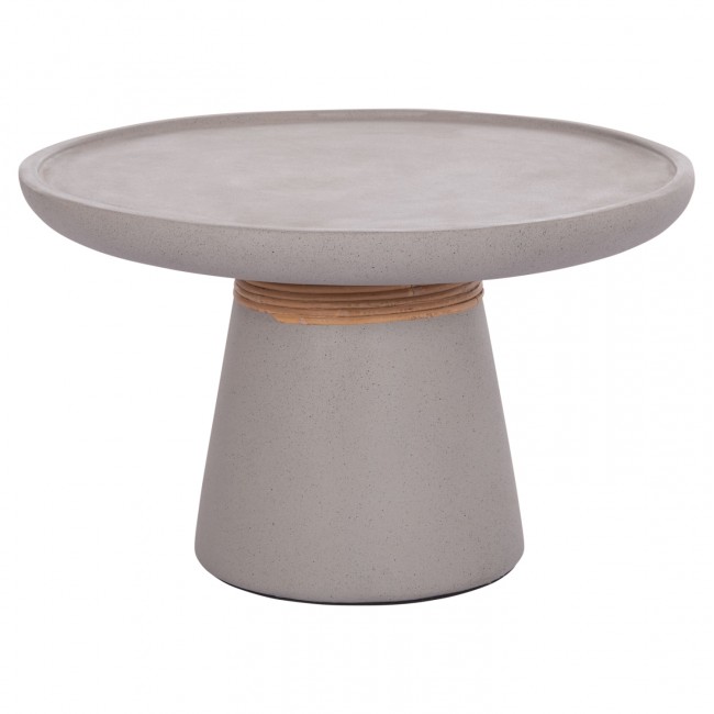 ΒΟΗΘΗΤΙΚΟ ΤΡΑΠΕΖΙ TRED HM18168.03 FIBER CEMENT ΓΚΡΙ-ΦΥΣΙΚΟ RATTAN--Φ49x30Υεκ.