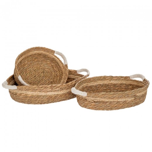 ΣΕΤ 3 ΦΥΣΙΚΟ RATTAN 43Χ36 39Χ33 32Χ27ΕΚ ΟΒΑΛ