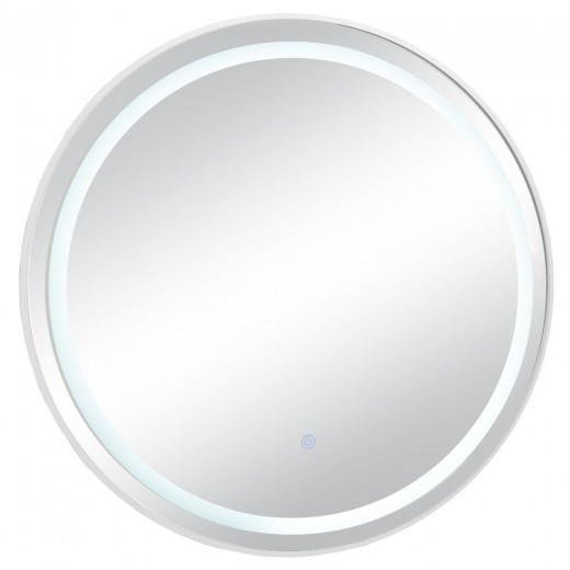 ΛΕΥΚΟΣ ΣΤΡΟΓΓΥΛΟΣ ΜΕΤΑΛΛΙΚΟΣ ΚΑΘΡΕΦΤΗΣ ΤΟΙΧΟΥ ΜΕ LED Φ70ΕΚ