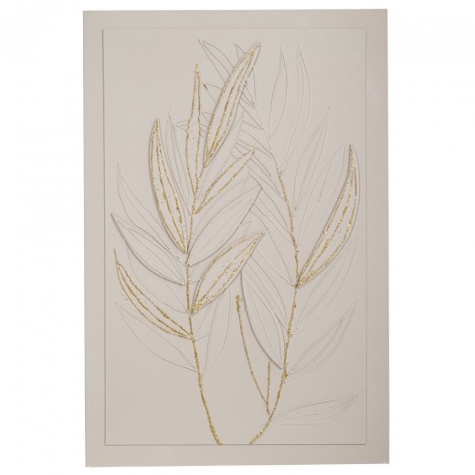 ΚΡΕΜ ΑΝΑΓΛΥΦΟΣ ΠΙΝΑΚΑΣ LEAVES 80Χ120ΕΚ