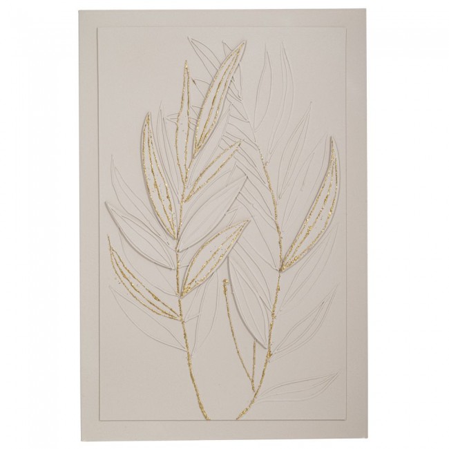 ΚΡΕΜ ΑΝΑΓΛΥΦΟΣ ΠΙΝΑΚΑΣ LEAVES 80Χ120ΕΚ