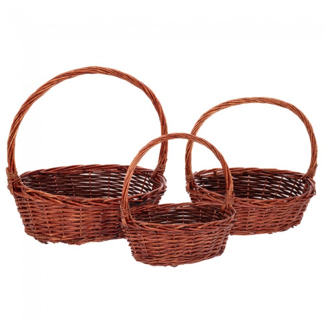 ΣΕΤ 3 ΚΑΦΕ ΟΒΑΛ ΚΑΛΑΘΙΑ ΜΕ ΧΕΡΟΥΛΙ 38Χ30Χ35 33Χ25Χ30 28Χ20Χ25ΕΚ