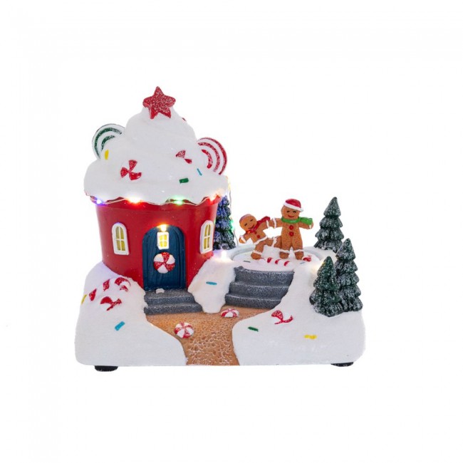 ΦΩΤΙΖΟΜΕΝΟ ΣΚΗΝΙΚΟ ΜΕ CUPCAKE KAI GINGERBREAD ΑΝΘΡΩΠΑΚΙΑ 19Χ13Χ17ΕΚ ΜΠΑΤΑΡΙΑΣ