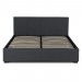 Κρεβάτι Iro Megapap διπλό υφασμάτινο σε χρώμα ανθρακί 160x200εκ.