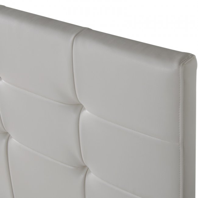 Κρεβάτι Sissy Megapap διπλό με τεχνόδερμα σε χρώμα λευκό 160x200εκ.
