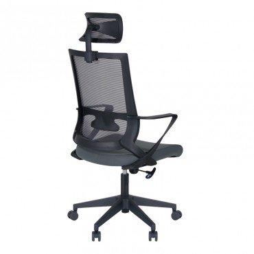 Καρέκλα γραφείου Cooper Megapap με ύφασμα Mesh σε χρώμα γκρι 59x56x123/134εκ. 