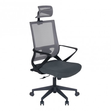 Καρέκλα γραφείου Cooper Megapap με ύφασμα Mesh χρώμα γκρι 59x56x123/134εκ. 