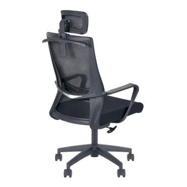 Καρέκλα γραφείου Kevin Megapap με ύφασμα Mesh σε χρώμα μαύρο 60x60x115/126εκ.