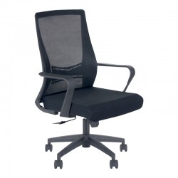 Καρέκλα γραφείου Kevin Megapap με ύφασμα Mesh σε χρώμα μαύρο 60x60x100/107εκ.