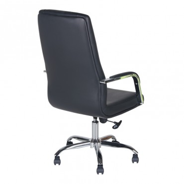 Καρέκλα γραφείου Kingston Megapap με τεχνόδερμα χρώμα μαύρο 56x68x110/120εκ.