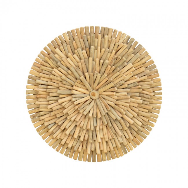 Διακοσμητικό τοίχου Decofy Inart drift ξύλο σε φυσική απόχρωση Φ60x5εκ