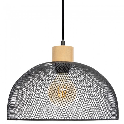 Φωτιστικό οροφής μονόφωτο Sam pakoworld Ε27 μαύρο Φ30x22,5εκ