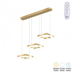 Φωτιστικό οροφής τρίφωτο Benor pakoworld led μέταλλο χρυσό 70x20x15εκ