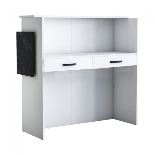 Γραφείο reception Triana pakoworld μελαμίνης λευκό-ανθρακί 110x40x110εκ