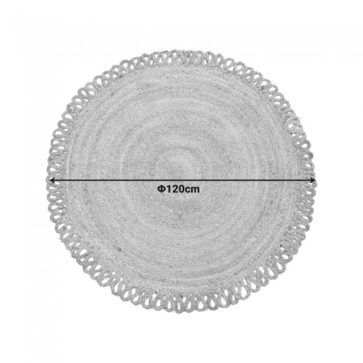 Χαλί Prejo Inart γιούτα σε φυσική απόχρωση Φ120x1εκ