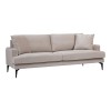 Καναπές 2θέσιος Fortune pakoworld βελούδο μπεζ-μαύρο 175x90x88εκ