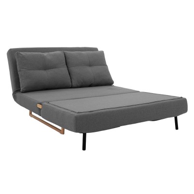 Καναπές 2θέσιος-κρεβάτι Edda pakoworld ύφασμα γκρι 118x98x86εκ