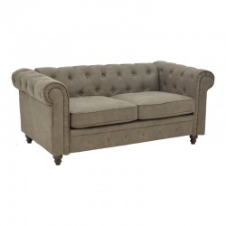 Kαναπές διθέσιος Incredible pakoworld τύπου Chesterfield ύφασμα καφέ 160x84x67εκ