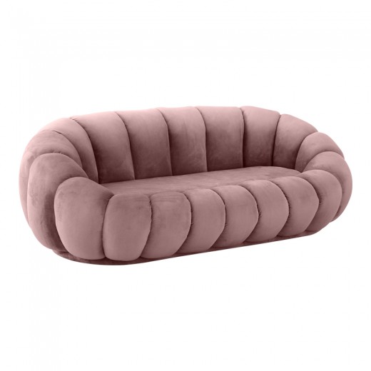 Καναπές Embrace pakoworld βελούδο σε σάπιο μήλο απόχρωση 180x105x65εκ