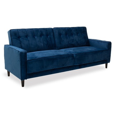 Καναπές - κρεβάτι Chicago pakoworld 3θέσιος με βελούδο μπλε 205x87x85εκ