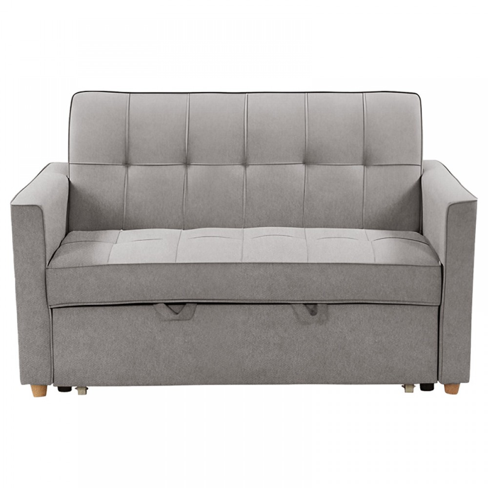 Καναπές-κρεβάτι Commit pakoworld 2θέσιος ύφασμα γκρι 142x93x90εκ