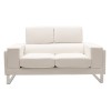 Καναπές Shea pakoworld 2θέσιος PU ivory-inox 158x80x87εκ