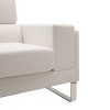 Καναπές Shea pakoworld 2θέσιος PU ivory-inox 158x80x87εκ