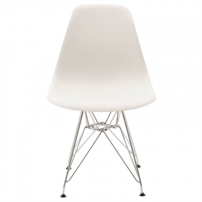 Καρέκλα Adelle pakoworld PP λευκό-inox πόδι 46x55x81εκ