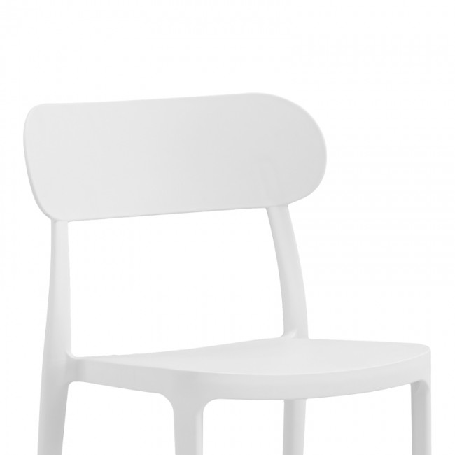 Καρέκλα Amvroan στοιβαζόμενη pakoworld με UV protection λευκό pp 51x49x79.5εκ