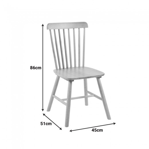 Καρέκλα Bristol pakoworld rubberwood σε μαύρη απόχρωση 45x51x86εκ