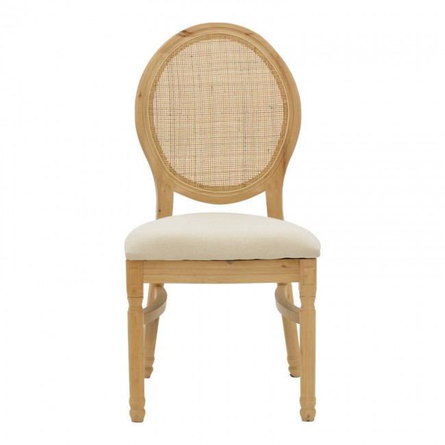 Καρέκλα Canco pakoworld φυσικό rubberwood-φυσικό rattan 50x53x98εκ