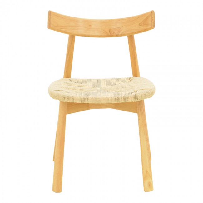 Καρέκλα Clareta pakoworld rubberwood-σχοινί σε φυσική απόχρωση 53x55x79εκ