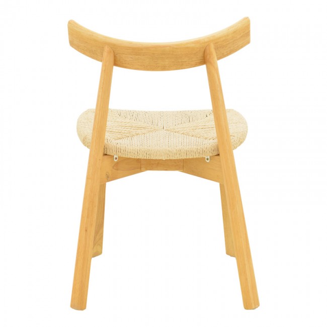 Καρέκλα Clareta pakoworld rubberwood-σχοινί σε φυσική απόχρωση 53x55x79εκ