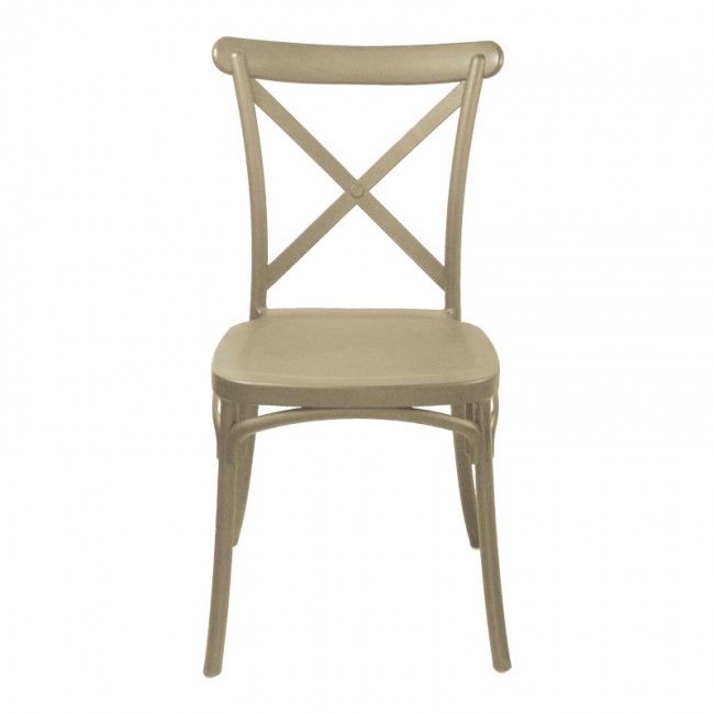 Καρέκλα Crossie pakoworld pp σε απόχρωση cappucino 38x46.5x82εκ