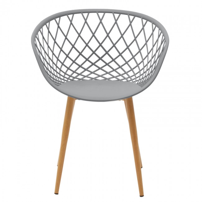 Πολυθρόνα Ezra pakoworld γκρι pp-πόδι φυσικό μέταλλο 62x42x82εκ