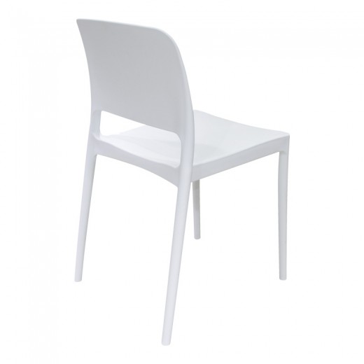 Καρέκλα Fenxy pakoworld pp σε λευκή απόχρωση 38x42x77εκ