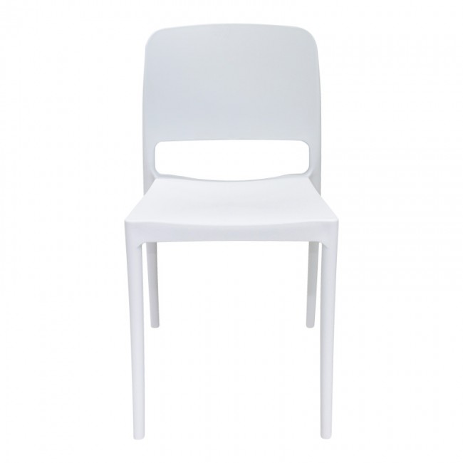 Καρέκλα Fenxy pakoworld pp σε λευκή απόχρωση 38x42x77εκ