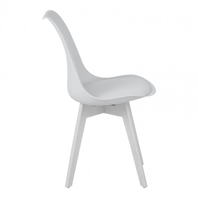 Καρέκλα Gaston I pakoworld PP-PU σε λευκή απόχρωση 48.5x53.5x81.5εκ
