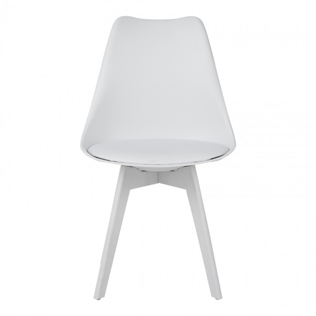 Καρέκλα Gaston I pakoworld PP-PU σε λευκή απόχρωση 48.5x53.5x81.5εκ